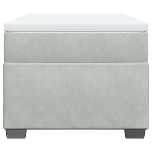Κρεβάτι Boxspring με Στρώμα Ανοιχτό Γκρι 90x200 εκ. Βελούδινο