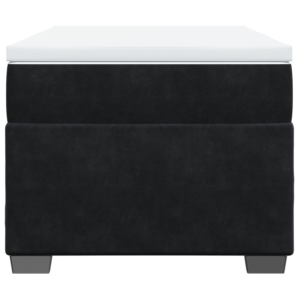 Κρεβάτι Boxspring με Στρώμα Μαύρο 90x200 εκ. Βελούδινο - Pakobazaar