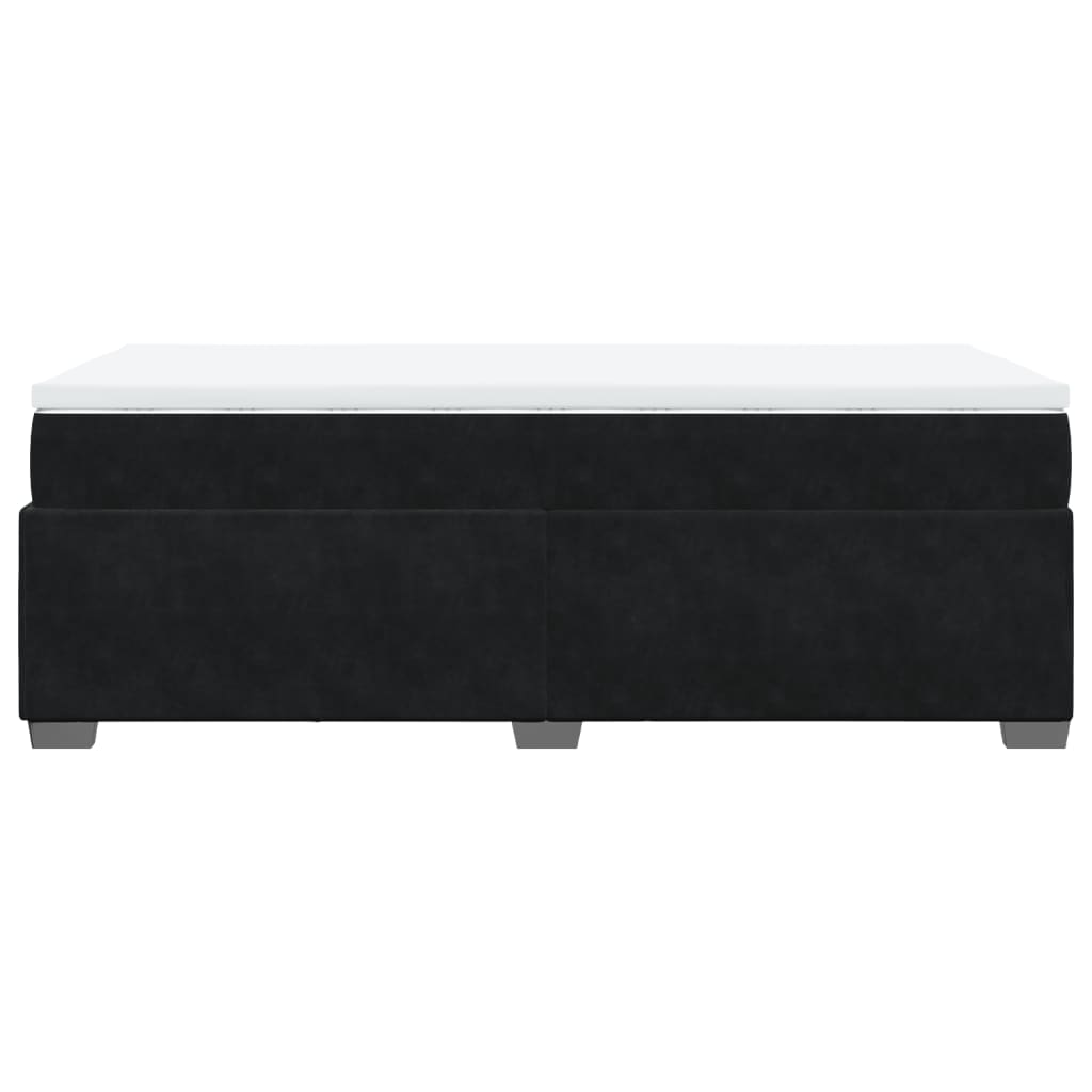 Κρεβάτι Boxspring με Στρώμα Μαύρο 90x200 εκ. Βελούδινο - Pakobazaar