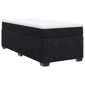 Κρεβάτι Boxspring με Στρώμα Μαύρο 90x200 εκ. Βελούδινο - Pakobazaar