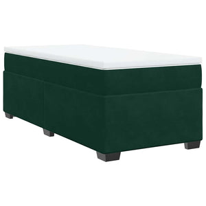 Κρεβάτι Boxspring με Στρώμα Σκούρο Πράσινο 90x200 εκ. Βελούδινο - Pakobazaar