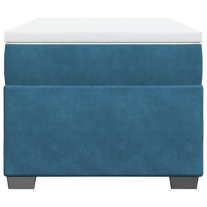 Κρεβάτι Boxspring με Στρώμα Σκούρο Μπλε 90x200 εκ. Βελούδινο - Pakobazaar