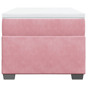 Κρεβάτι Boxspring με Στρώμα Ροζ 90x200 εκ. Βελούδινο