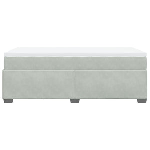 Κρεβάτι Boxspring με Στρώμα Ανοιχτό Γκρι 100x200 εκ. Βελούδινο