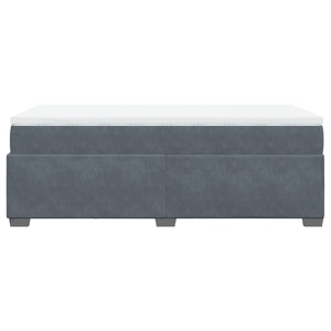 Κρεβάτι Boxspring με Στρώμα Σκούρο Γκρι 100x200 εκ. Βελούδινο