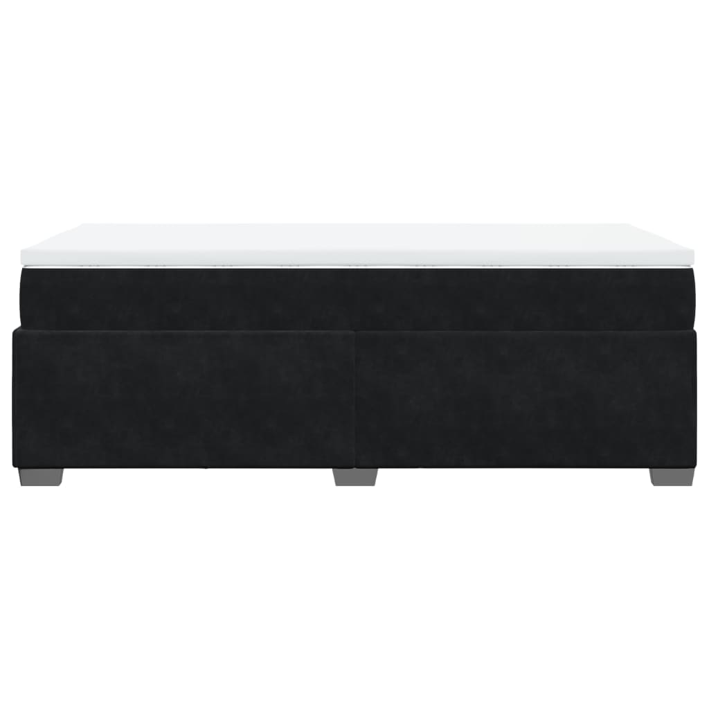 Κρεβάτι Boxspring με Στρώμα Μαύρο 100x200 εκ. Βελούδινο
