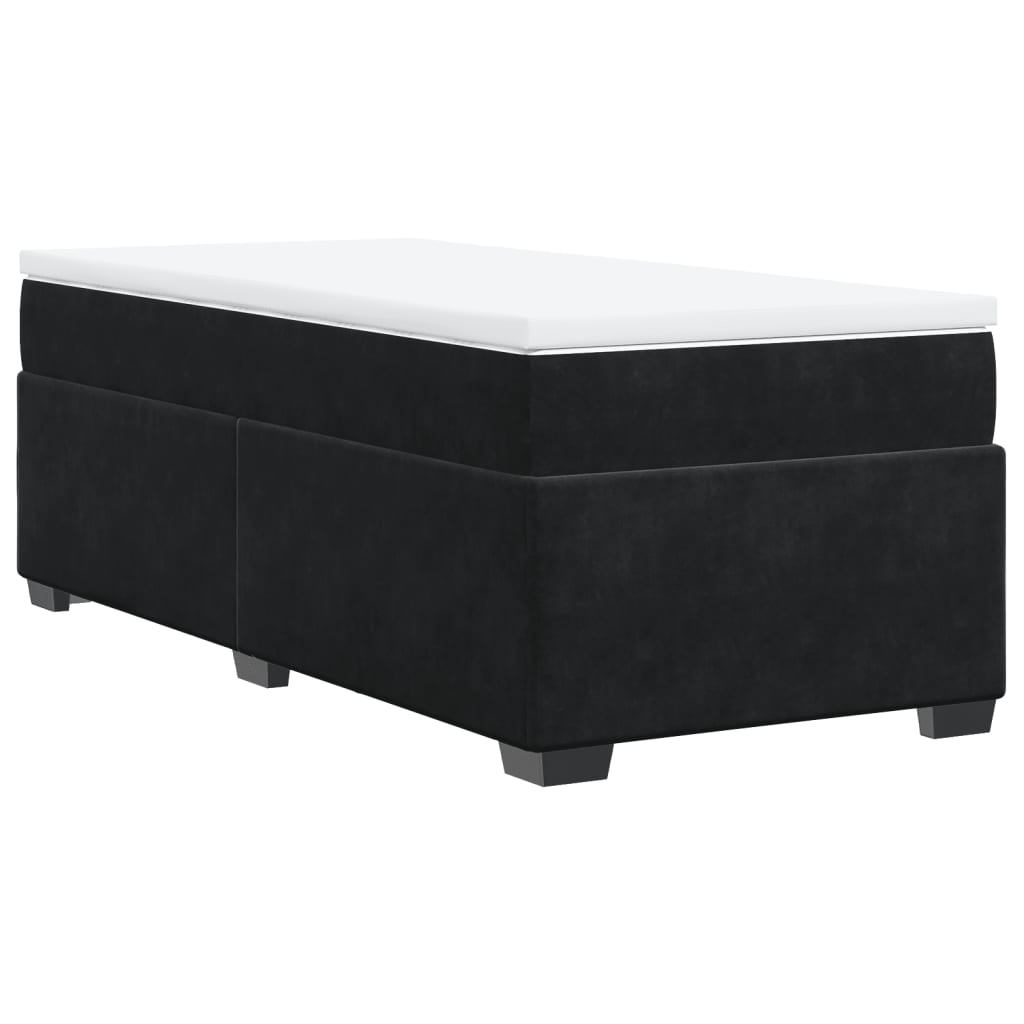 Κρεβάτι Boxspring με Στρώμα Μαύρο 100x200 εκ. Βελούδινο