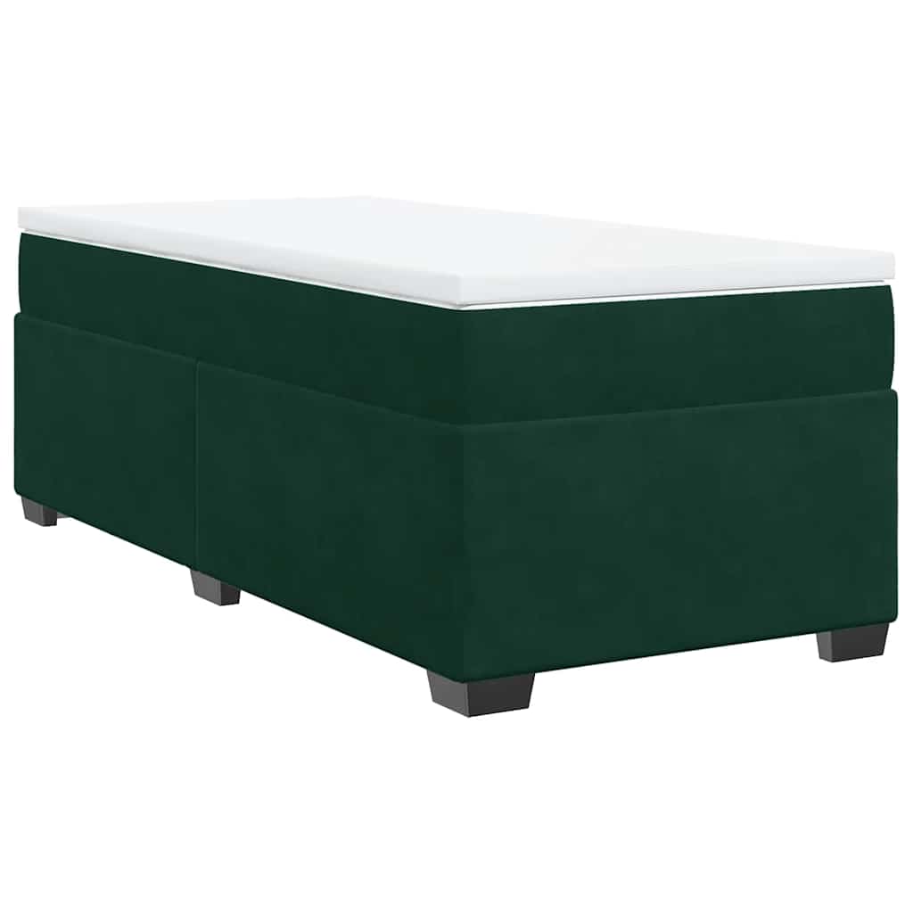 Κρεβάτι Boxspring με Στρώμα Σκούρο Πράσινο 100x200εκ. Βελούδινο