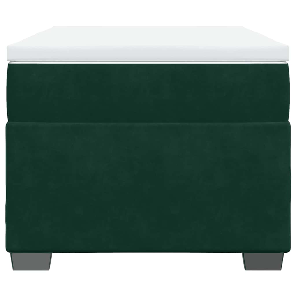 Κρεβάτι Boxspring με Στρώμα Σκούρο Πράσινο 100x200εκ. Βελούδινο