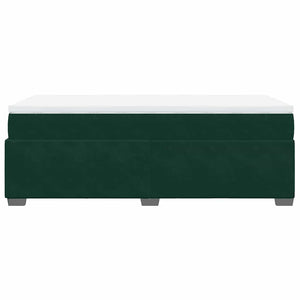 Κρεβάτι Boxspring με Στρώμα Σκούρο Πράσινο 100x200εκ. Βελούδινο