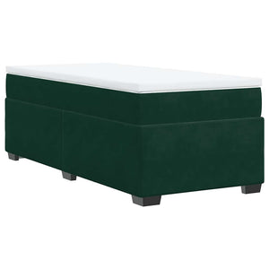 Κρεβάτι Boxspring με Στρώμα Σκούρο Πράσινο 100x200εκ. Βελούδινο