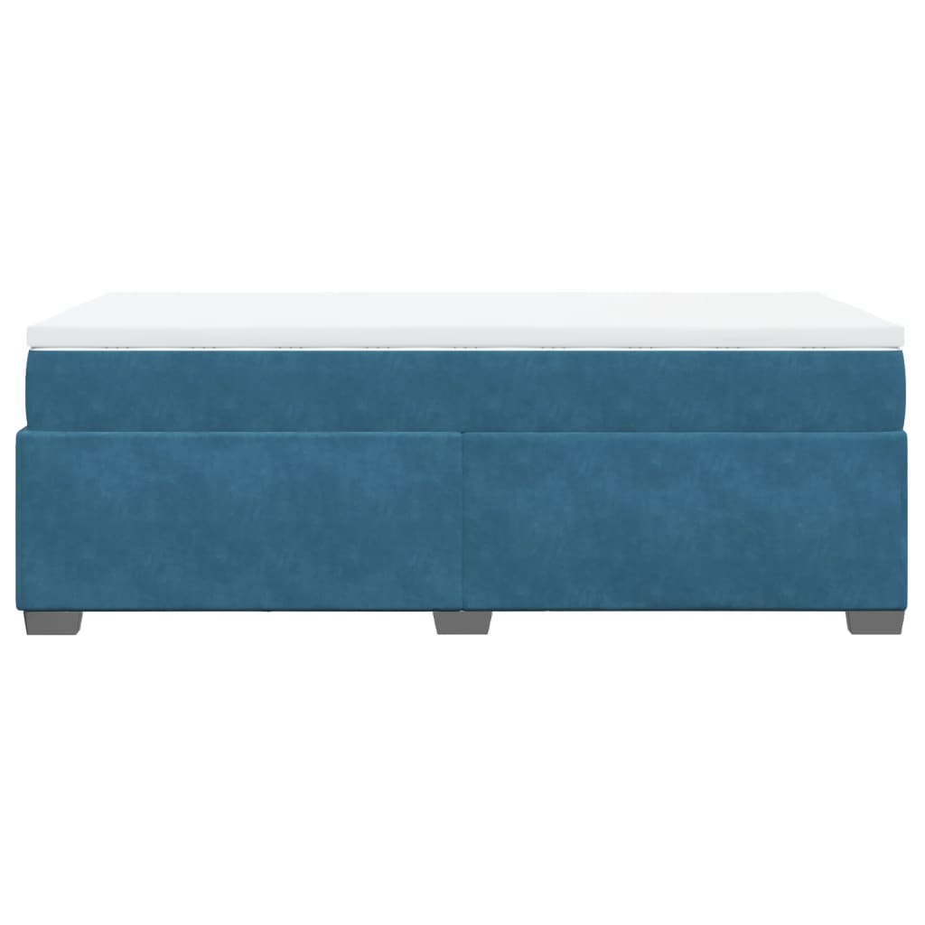 Κρεβάτι Boxspring με Στρώμα Σκούρο Μπλε 100x200 εκ. Βελούδινο