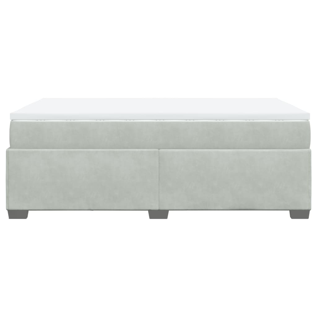 Κρεβάτι Boxspring με Στρώμα Ανοιχτό Γκρι 120x190 εκ. Βελούδινο - Pakobazaar