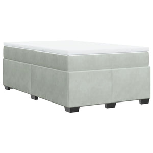 Κρεβάτι Boxspring με Στρώμα Ανοιχτό Γκρι 120x190 εκ. Βελούδινο - Pakobazaar