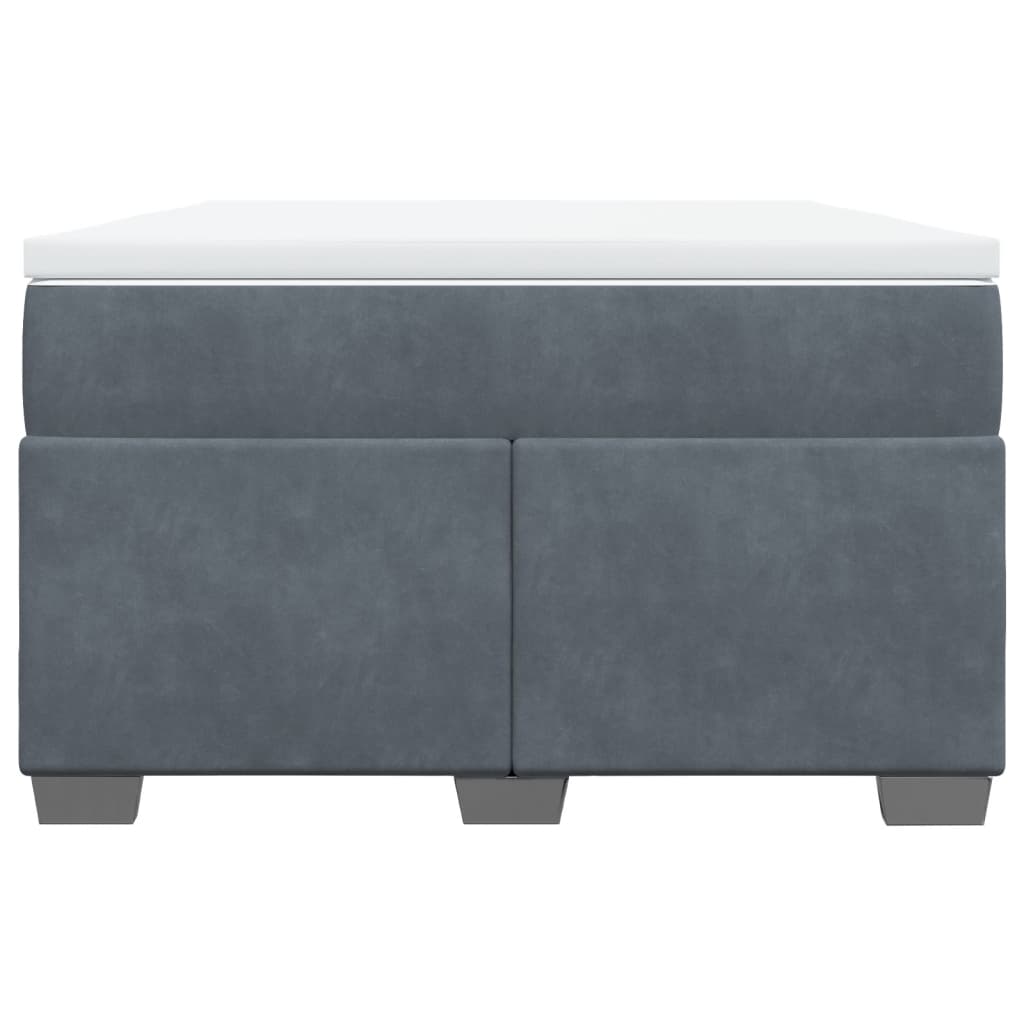 Κρεβάτι Boxspring με Στρώμα Σκούρο Γκρι 120x190 εκ. Βελούδινο
