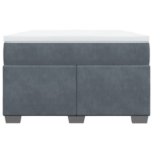 Κρεβάτι Boxspring με Στρώμα Σκούρο Γκρι 120x190 εκ. Βελούδινο