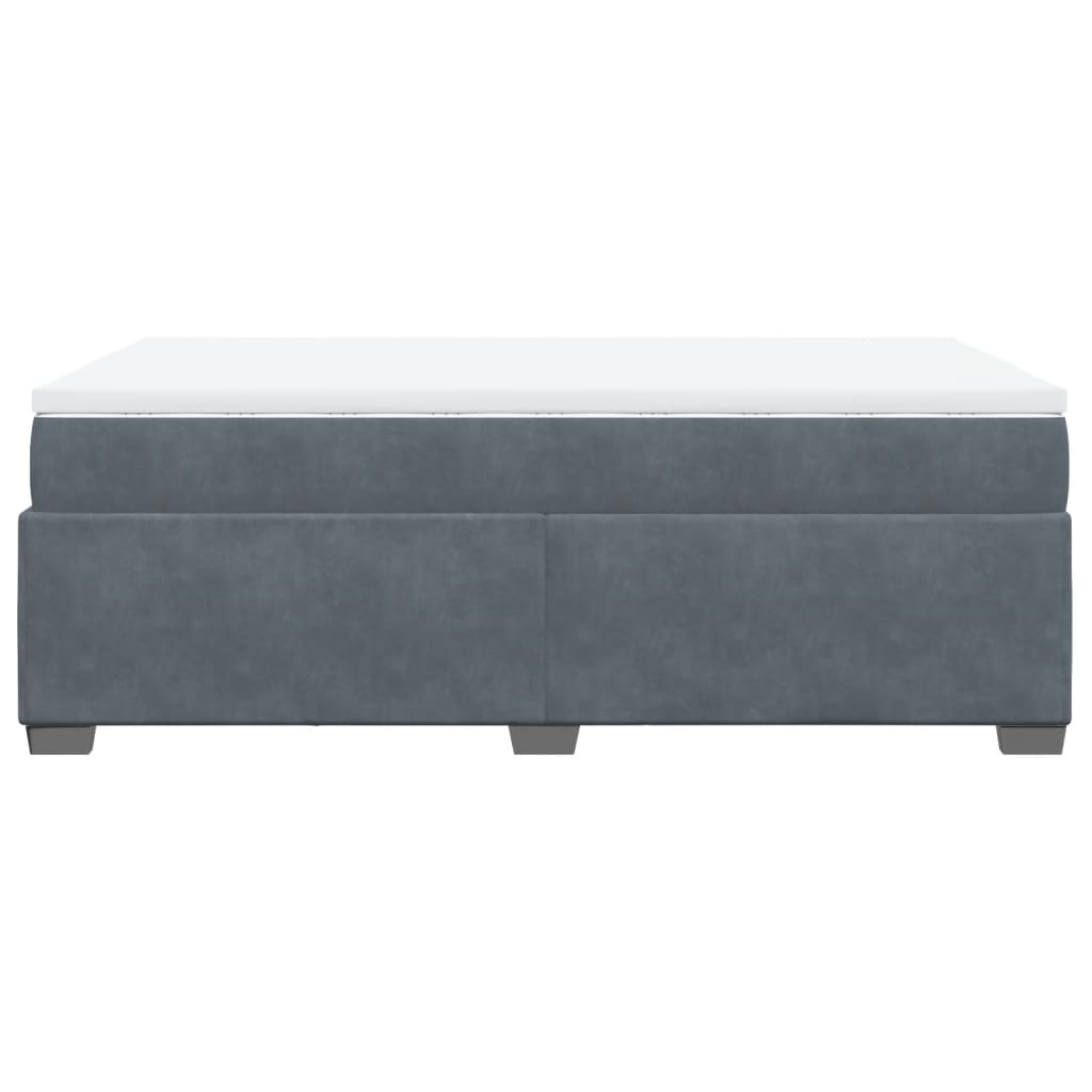 Κρεβάτι Boxspring με Στρώμα Σκούρο Γκρι 120x190 εκ. Βελούδινο