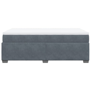 Κρεβάτι Boxspring με Στρώμα Σκούρο Γκρι 120x190 εκ. Βελούδινο
