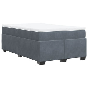 Κρεβάτι Boxspring με Στρώμα Σκούρο Γκρι 120x190 εκ. Βελούδινο
