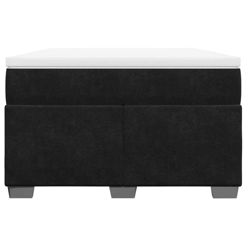 Κρεβάτι Boxspring με Στρώμα Μαύρο 120x190 εκ. Βελούδινο