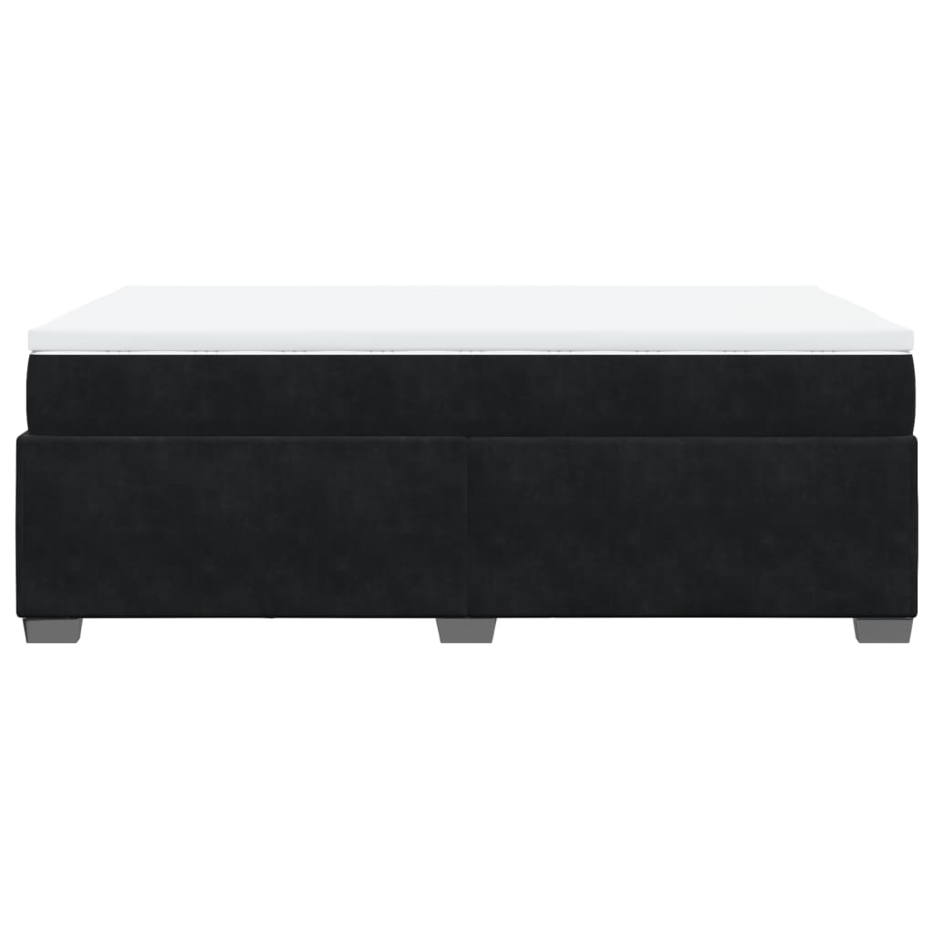 Κρεβάτι Boxspring με Στρώμα Μαύρο 120x190 εκ. Βελούδινο