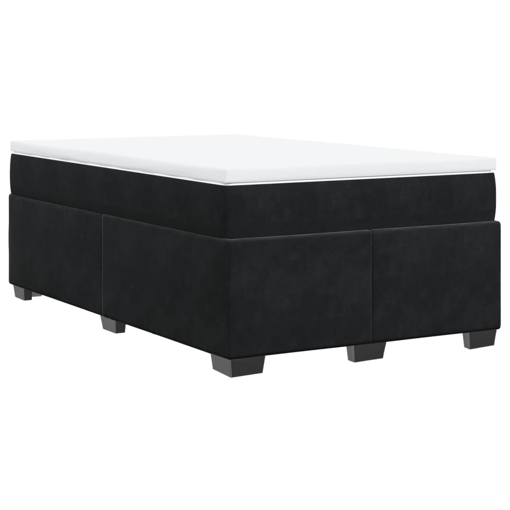 Κρεβάτι Boxspring με Στρώμα Μαύρο 120x190 εκ. Βελούδινο