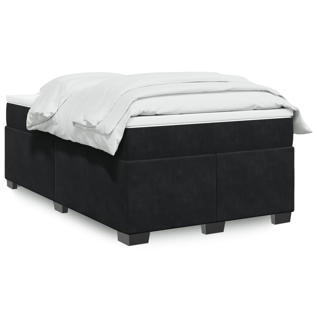Κρεβάτι Boxspring με Στρώμα Μαύρο 120x190 εκ. Βελούδινο