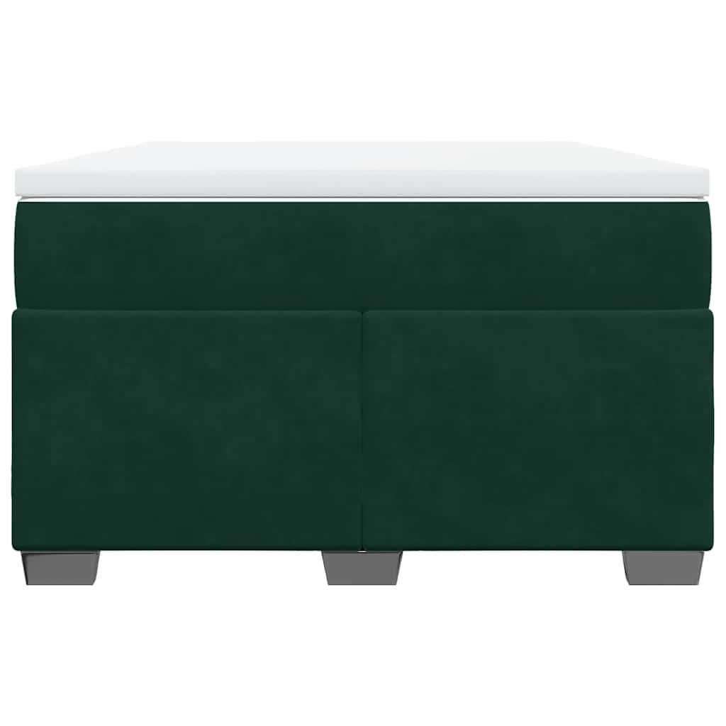 Κρεβάτι Boxspring με Στρώμα Σκούρο Πράσινο 120x190εκ. Βελούδινο