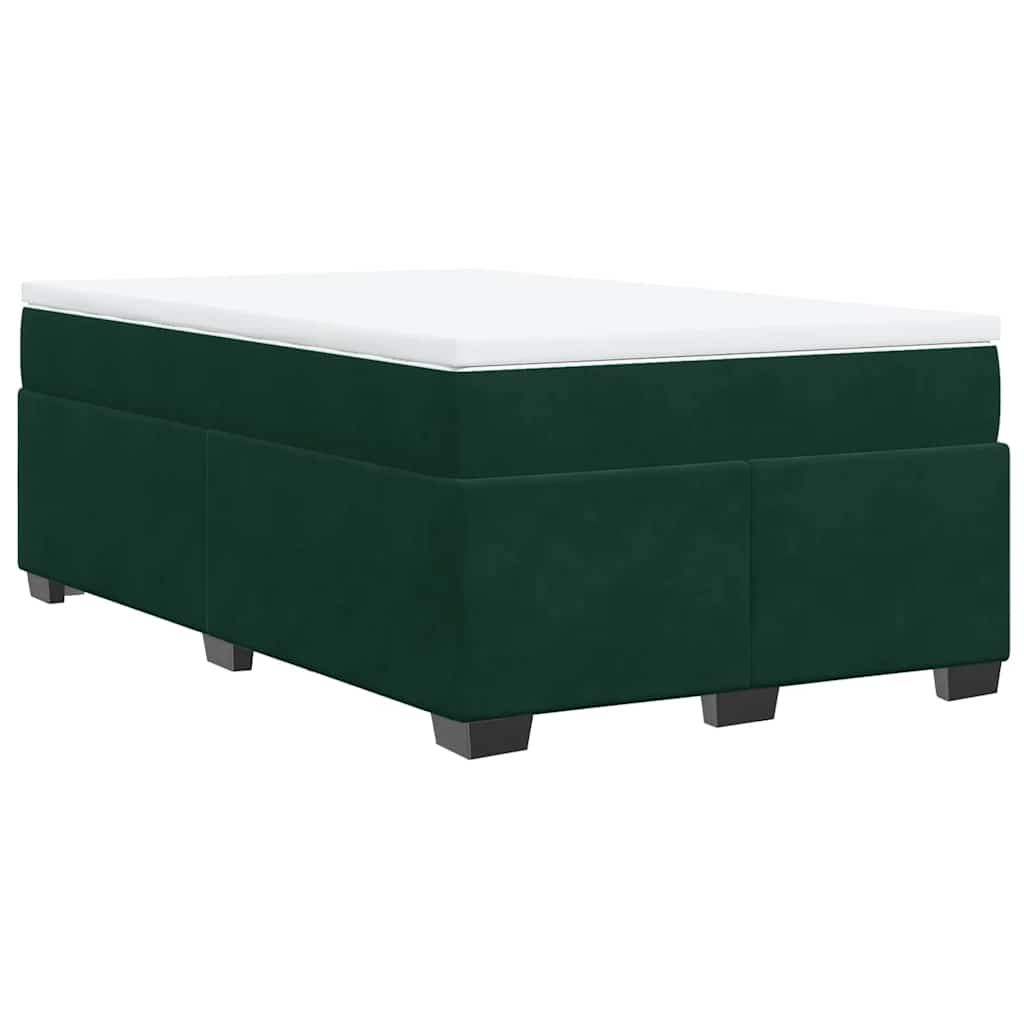 Κρεβάτι Boxspring με Στρώμα Σκούρο Πράσινο 120x190εκ. Βελούδινο