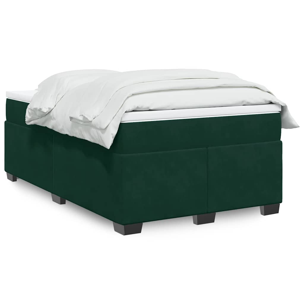 Κρεβάτι Boxspring με Στρώμα Σκούρο Πράσινο 120x190εκ. Βελούδινο