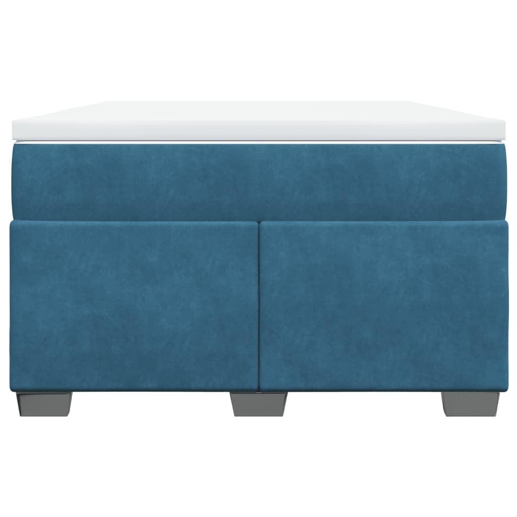 Κρεβάτι Boxspring με Στρώμα Σκούρο Μπλε 120x190 εκ. Βελούδινο