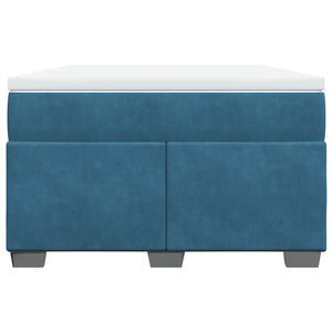 Κρεβάτι Boxspring με Στρώμα Σκούρο Μπλε 120x190 εκ. Βελούδινο
