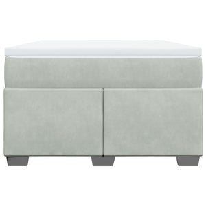 Κρεβάτι Boxspring με Στρώμα Ανοιχτό Γκρι 120x200 εκ. Βελούδινο - Pakobazaar
