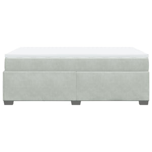 Κρεβάτι Boxspring με Στρώμα Ανοιχτό Γκρι 120x200 εκ. Βελούδινο - Pakobazaar