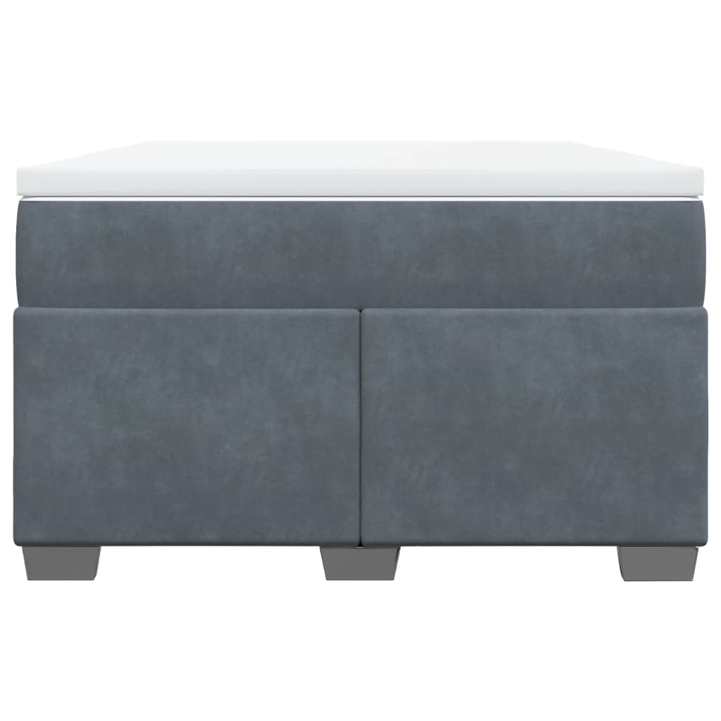 Κρεβάτι Boxspring με Στρώμα Σκούρο Γκρι 120x200 εκ. Βελούδινο - Pakobazaar