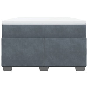 Κρεβάτι Boxspring με Στρώμα Σκούρο Γκρι 120x200 εκ. Βελούδινο - Pakobazaar