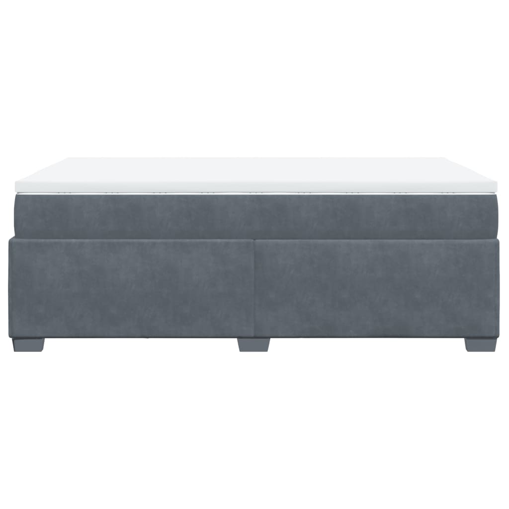 Κρεβάτι Boxspring με Στρώμα Σκούρο Γκρι 120x200 εκ. Βελούδινο - Pakobazaar