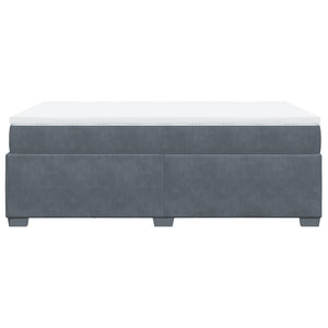 Κρεβάτι Boxspring με Στρώμα Σκούρο Γκρι 120x200 εκ. Βελούδινο - Pakobazaar