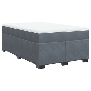 Κρεβάτι Boxspring με Στρώμα Σκούρο Γκρι 120x200 εκ. Βελούδινο - Pakobazaar