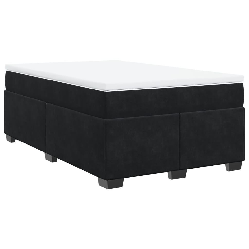 Κρεβάτι Boxspring με Στρώμα Μαύρο 120 x 200 εκ. Βελούδινο