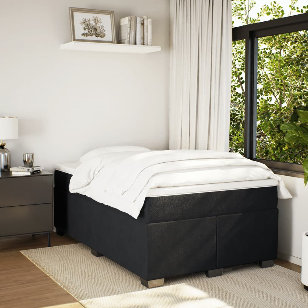 Κρεβάτι Boxspring με Στρώμα Μαύρο 120 x 200 εκ. Βελούδινο