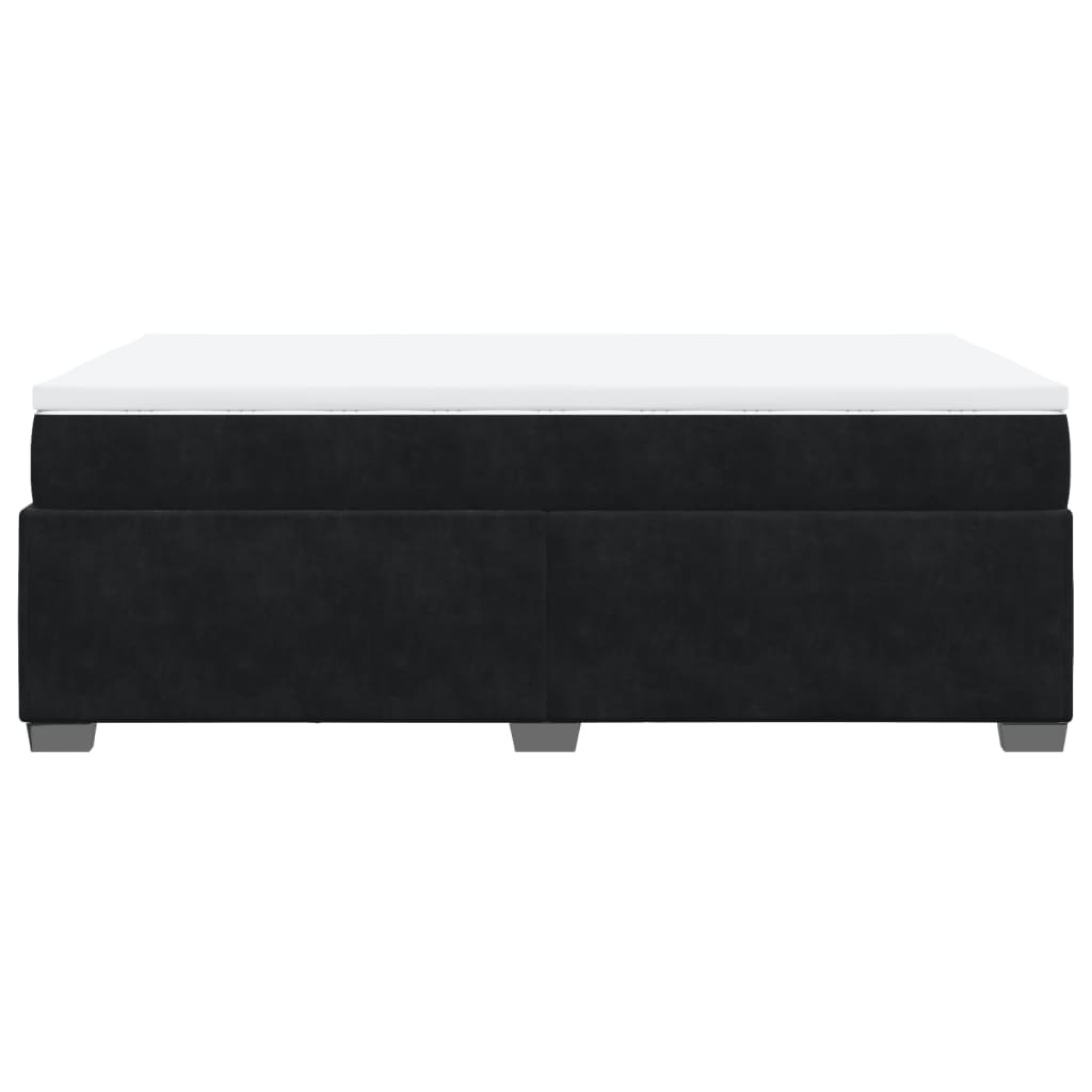 Κρεβάτι Boxspring με Στρώμα Μαύρο 120 x 200 εκ. Βελούδινο