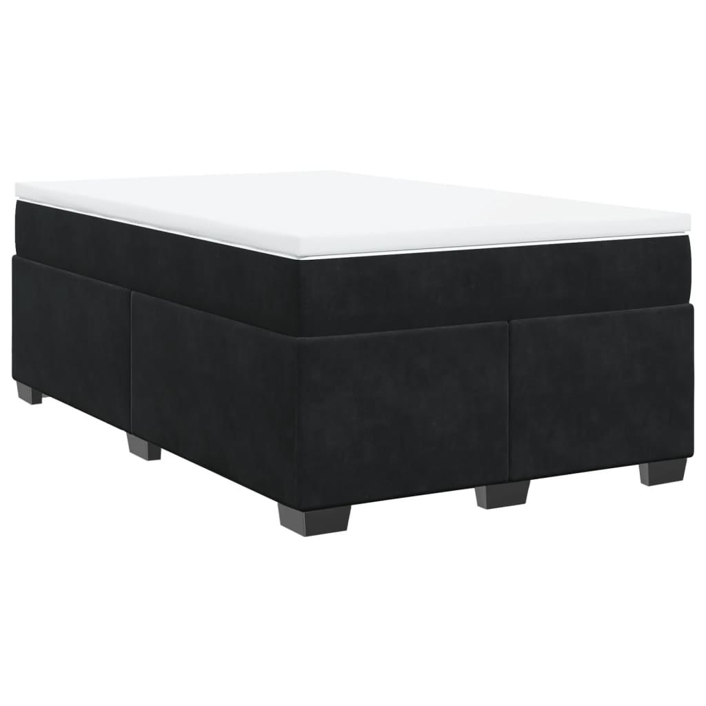 Κρεβάτι Boxspring με Στρώμα Μαύρο 120 x 200 εκ. Βελούδινο