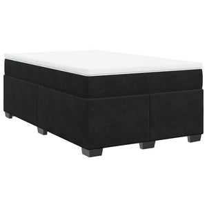 Κρεβάτι Boxspring με Στρώμα Μαύρο 120 x 200 εκ. Βελούδινο