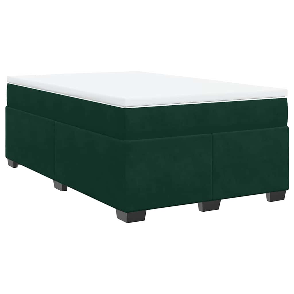 Κρεβάτι Boxspring με Στρώμα Σκούρο Πράσινο 120x200εκ. Βελούδινο