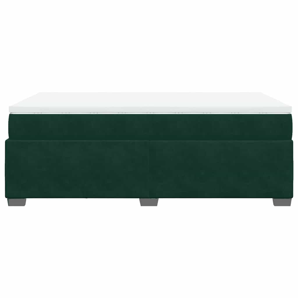 Κρεβάτι Boxspring με Στρώμα Σκούρο Πράσινο 120x200εκ. Βελούδινο