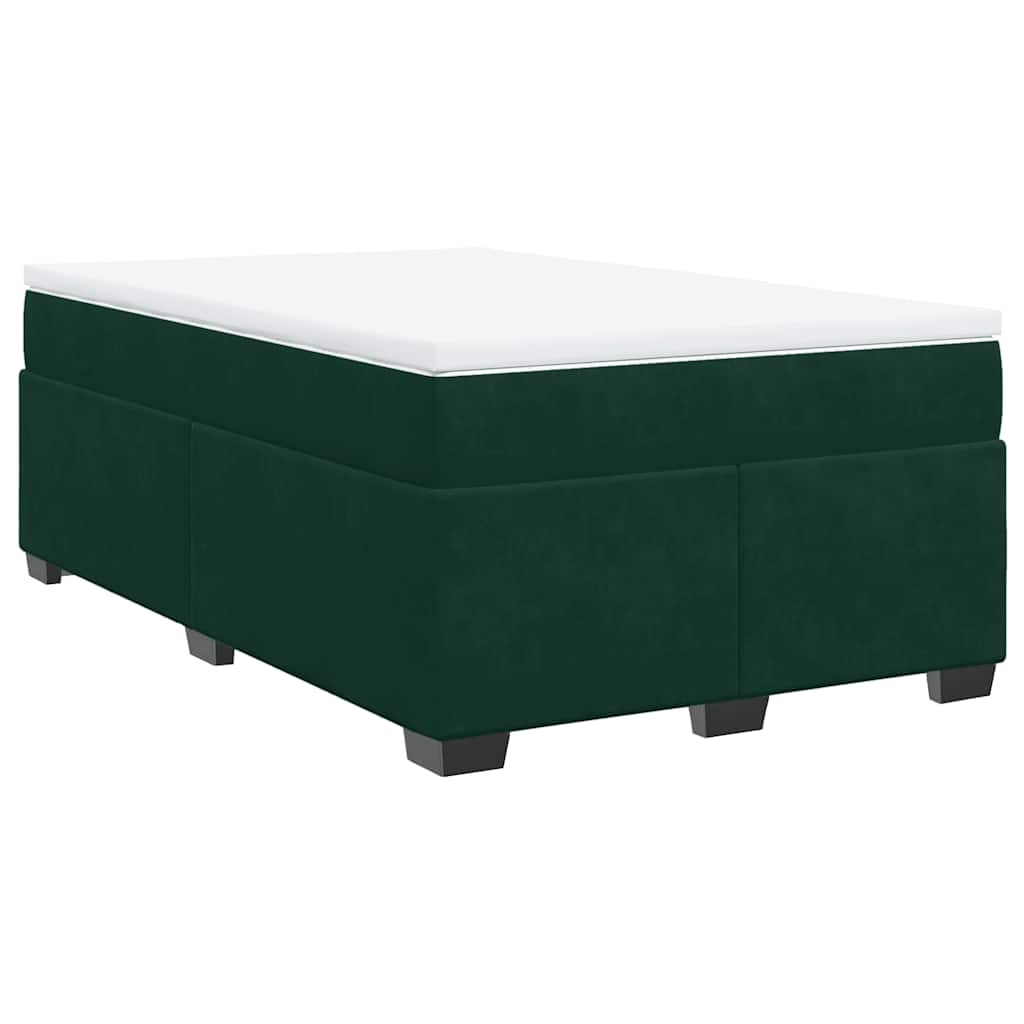 Κρεβάτι Boxspring με Στρώμα Σκούρο Πράσινο 120x200εκ. Βελούδινο