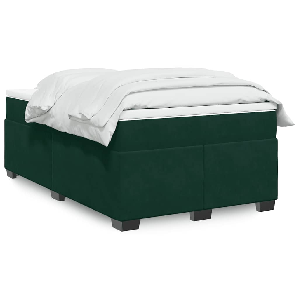 Κρεβάτι Boxspring με Στρώμα Σκούρο Πράσινο 120x200εκ. Βελούδινο
