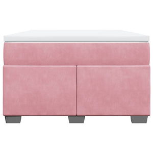 Κρεβάτι Boxspring με Στρώμα Ροζ 120x200 εκ. Βελούδινο