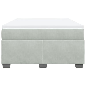 Κρεβάτι Boxspring με Στρώμα Ανοιχτό Γκρι 140x190 εκ. Βελούδινο - Pakobazaar